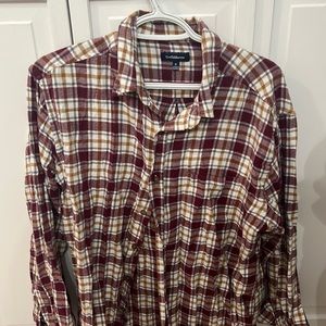 croft and barrow flannel button up - burgundy
